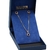 Imagem do Conjunto Feminino De Prata Banhada A Ouro 18k Gota Azul 50cm