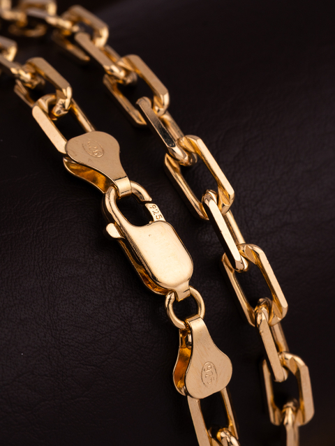 Corrente De Prata 925 Banhada A Ouro 18k Cadeado 70cm Grossa - comprar online