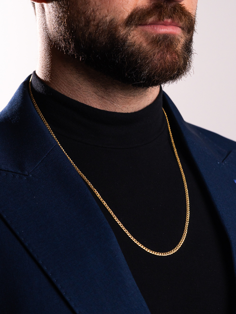 Corrente de Prata 925 Banhada a ouro 18k Groumet 60cm 3mm - comprar online