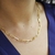 Corrente Prata 925 Banhada a ouro 18k Cadeado Longo Choker - loja online