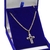 Corrente Prata 925 Banhada A Ouro 18k Elo Cadeado + Cruz Vz