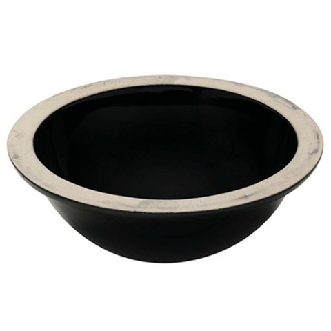 Cuba de Embutir Redonda Louça Cerâmica Preta 31cm Icasa