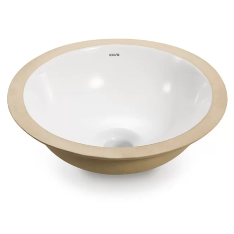 Cuba de Embutir Redonda Louça Cerâmica Branca 31cm Icasa