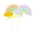 Cake topper Arco iris Glitter Plata - comprar online