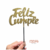 Cake topper fc Plastico Glitter Dorado - comprar online