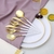 CUBIERTO PREMIUM x10 Dorado mango Blanco: CUCHILLO - comprar online