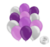 Mix Globos de Látex x40 Violeta, Lila y Plata Chrome - comprar online