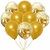 Set Globo x 10 Dorado metalizado y Cristal Confetti dorado - comprar online