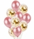 Set Globo x10 Rosa Gold Chrome y confetti dorado - comprar online