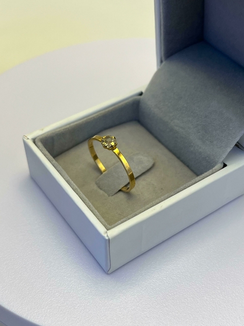 Anel de Diamante Natural em Ouro – Aro 17 | 0,21ct