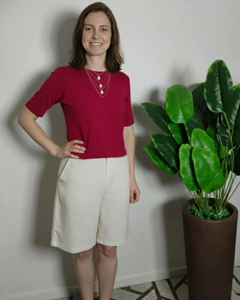 Cropped Malu ViscoAir - Tomate