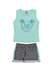 Kit Roupa Menina 3 peças - Vestido+Conjuto Blusa e Shorts - Bolinha de Sabão Moda Infantil e Juvenil