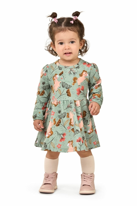 Vestido Unicórnio Infantil Manga Longa - Elian