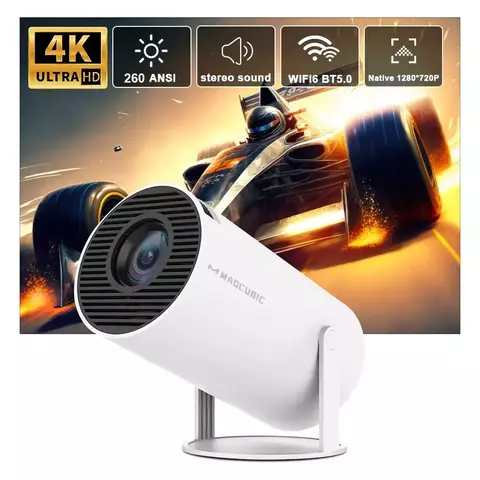 Projetor magcúbico 4k android 11 duplo wifi6 - Projete em Qualquer Lugar Portátil e Fácil!