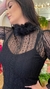 Blusa Renda com Gola Pelo e Babado na Manga - TWO B DELUXE