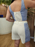 Top Cropped Bicolor Azul e Off na internet