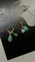 Brinco Argolinha Gota Azul Turquesa Banhado A Ouro 18K - comprar online
