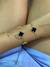 Imagem do Pulseira Virginia Pingente Trevo Preto Fecho Boia Banhado A Ouro 18K