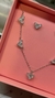 Conjunto Cinco Corações De Zircônia Banhado Em Ródio Branco