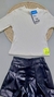 Conjunto Infantil Blusa Canelada + Short Couro Fake na internet