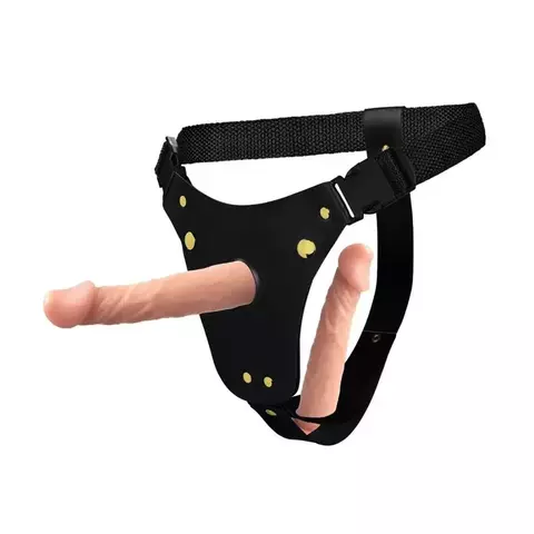 Cinta Peniana Dupla com Prótese Realística 19X4cm - Bege