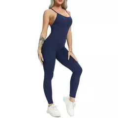 Bodysuit Yoga sem costas para mulheres macacão de fitness, terno esportivo sexy