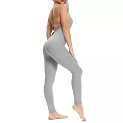 Bodysuit Yoga sem costas para mulheres macacão de fitness, terno esportivo sexy - loja online