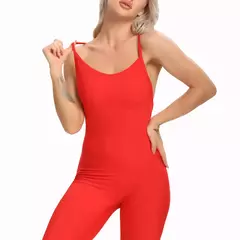 Bodysuit Yoga sem costas para mulheres macacão de fitness, terno esportivo sexy - loja online