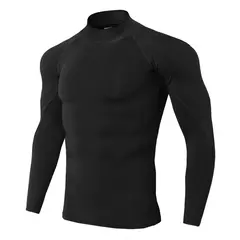 Camiseta esportiva masculina de secagem rápida, musculação, corrida, manga lo - comprar online