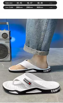 Imagem do Chinelos confortáveis masculinos, sandálias de praia, sapatos casuais, chinelo