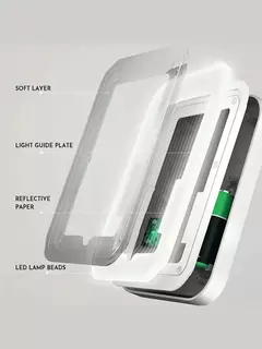 Imagem do Espelho de maquiagem portátil para dormitório de mesa LED com luz, espelho dob