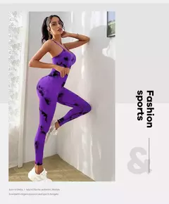 New Tie Dyed Seamless Yoga Suit Set Pendurado Pescoço Yoga Bra Sports Bra Yoga