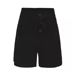 Y2K Solid Button Front Shorts Tie Cintura Praia Verão Shorts de cintura alta Ro