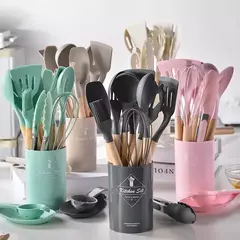 12pçs panelas de cozinha de silicone de qualidade alimentar, utensílios de coz - Vs-shop