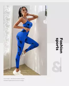 Imagem do New Tie Dyed Seamless Yoga Suit Set Pendurado Pescoço Yoga Bra Sports Bra Yoga