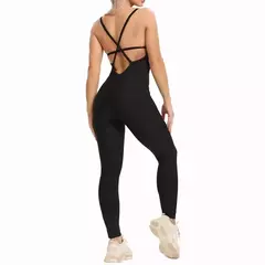 Imagem do Bodysuit Yoga sem costas para mulheres macacão de fitness, terno esportivo sexy