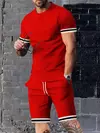 Conjunto de duas peças para homens, mangas curtas, gola redonda, salão europeu - comprar online