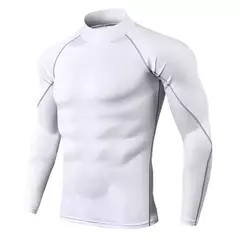 Camiseta esportiva masculina de secagem rápida, musculação, corrida, manga lo - loja online
