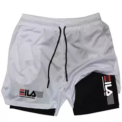 Calções Esportivos Dois-em-Um Masculino, Respirável, Casual, Secagem Rápida, na internet