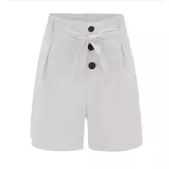 Y2K Solid Button Front Shorts Tie Cintura Praia Verão Shorts de cintura alta Ro - loja online