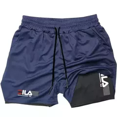 Calções Esportivos Dois-em-Um Masculino, Respirável, Casual, Secagem Rápida,