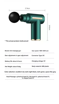 Usb mini pistola de massagem fáscia máquina relaxamento muscular vibratório h - comprar online