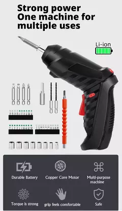 Imagem do 2/47 pçs 3.6v kit de chave de fenda recarregável bateria de lítio sem fio cha
