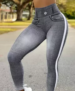 Imagem do Leggings jeans com estampa de cintura alta feminina, controle de barriga, elevação de bumbum, calça lápis fina, primavera, verão, nova