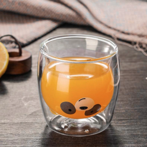 VASO DOBLE PARED DE VIDRIO OSITO PANDA KAWAII - comprar online