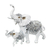 Duo Elefante Branco Decorativo Luxo Verito - Charme e Sofisticação!