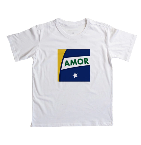 Camiseta Infantil Amor Brasileiro - Copa do Mundo 2026 - Vamos Viver | Vista o que Você Vibra!