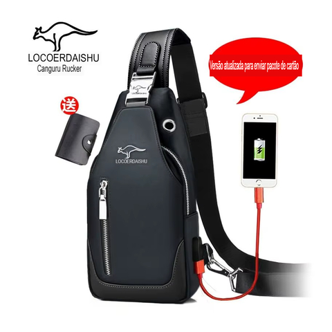 Bolsa de peito masculina nova moda estilo coreano casual esportes à prova d'Água - comprar online