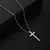 Imagem do 3 pçs conjunto de aço inoxidável metal cruz pingente corrente colar pulseira