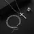 3 pçs conjunto de aço inoxidável metal cruz pingente corrente colar pulseira na internet